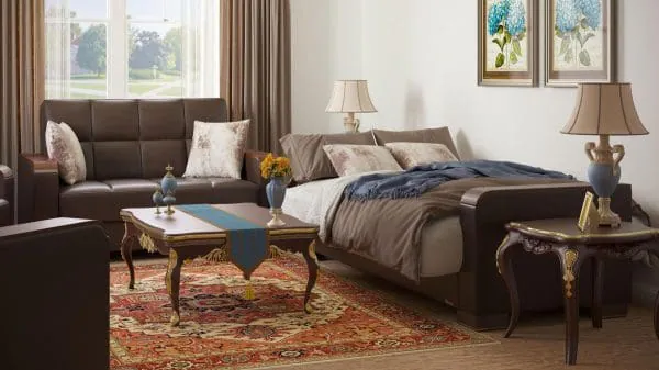 Ottomanson Armada Luxe Collection Dark Brown Loveseat