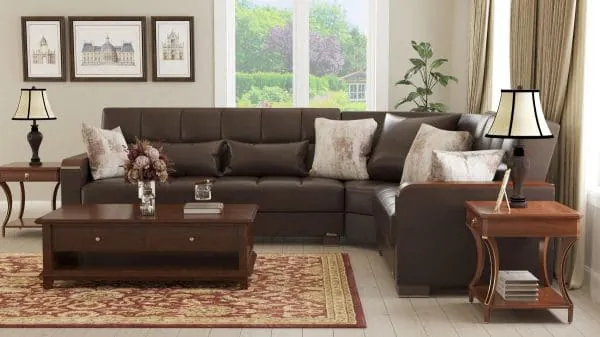 Ottomanson Armada Luxe Collection Dark Brown Sectional