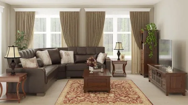 Ottomanson Armada Luxe Collection Dark Brown Sectional