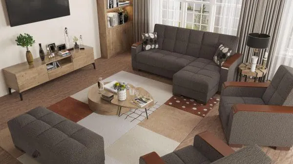 Ottomanson Armada Luxe Collection Dark Slate Gray Armchair