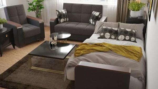 Ottomanson Armada Luxe Collection Dark Slate Gray/Black Armchair