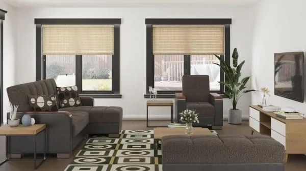 Ottomanson Armada Luxe Collection Dark Slate Gray/Black Chaise Lounge