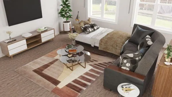 Ottomanson Armada Luxe Collection Dark Slate Gray/Black Sectional