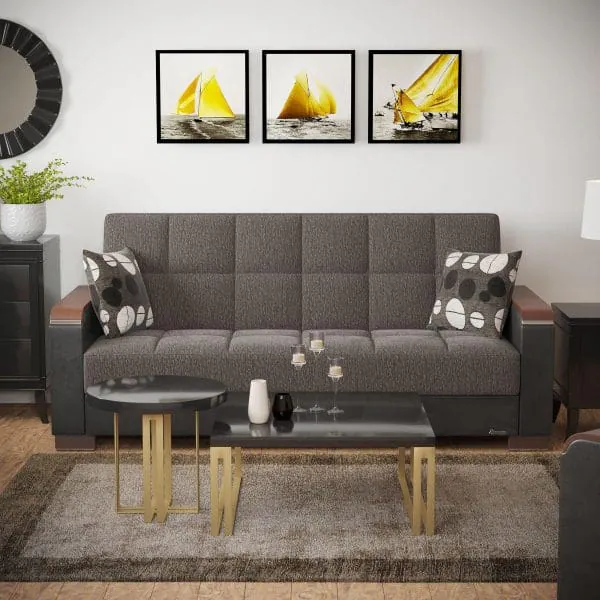 ottomanson Armada Luxe Collection Dark Slate Gray/Black Sofabed