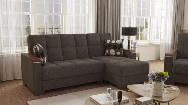 Ottomanson Armada Luxe Collection Dark Slate Gray Chaise Lounge