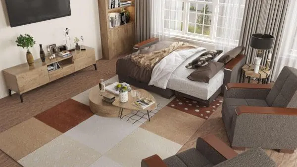 Ottomanson Armada Luxe Collection Dark Slate Gray Chaise Lounge