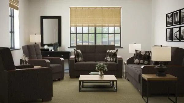 Ottomanson Armada Luxe Collection Dark Slate Gray Loveseat