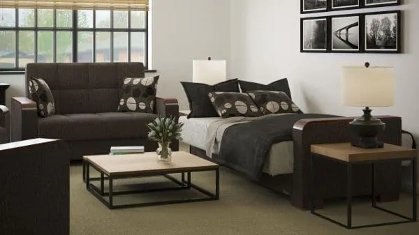 Ottomanson Armada Luxe Collection Dark Slate Gray Loveseat