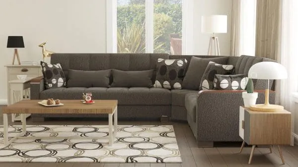 Ottomanson Armada Luxe Collection Dark Slate Gray Sectional