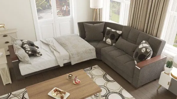 Ottomanson Armada Luxe Collection Dark Slate Gray Sectional