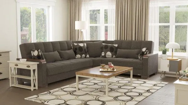 ottomanson Armada Luxe Collection Dark Slate Gray Sectional