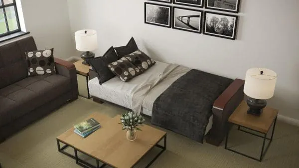 Ottomanson Armada Luxe Collection Dark Slate Gray Sofabed