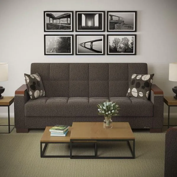 ottomanson Armada Luxe Collection Dark Slate Gray Sofabed