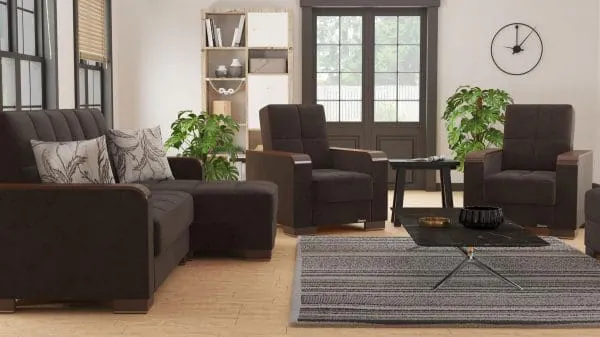 Ottomanson Armada Luxe Collection Friar Brown Chaise Lounge