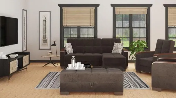 ottomanson Armada Luxe Collection Friar Brown Chaise Lounge