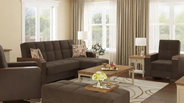 Ottomanson Armada Luxe Collection Friar Brown/Dark Brown Chaise Lounge