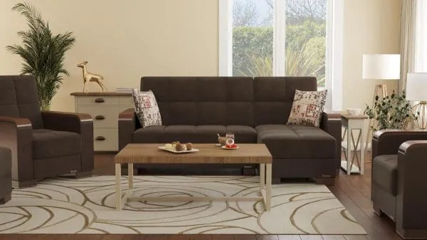 ottomanson Armada Luxe Collection Friar Brown/Dark Brown Chaise Lounge