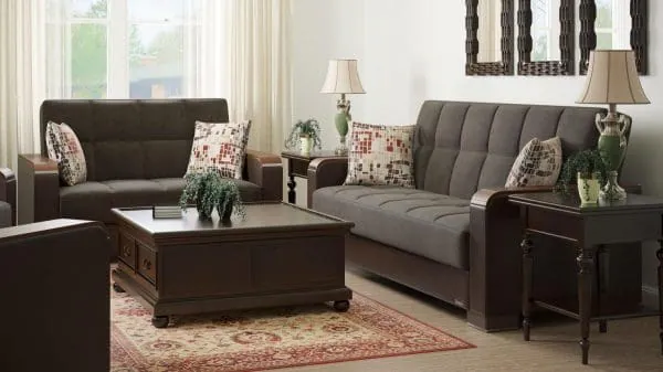 Ottomanson Armada Luxe Collection Friar Brown/Dark Brown Loveseat