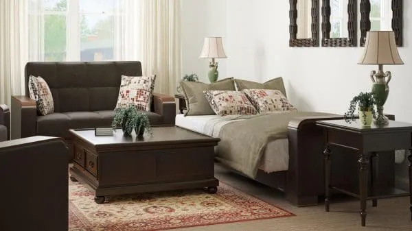 Ottomanson Armada Luxe Collection Friar Brown/Dark Brown Loveseat