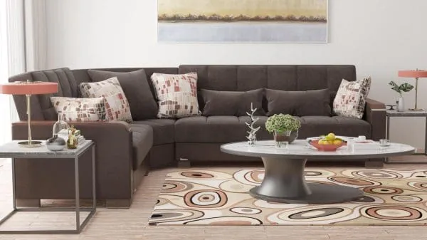 Ottomanson Armada Luxe Collection Friar Brown/Dark Brown Sectional