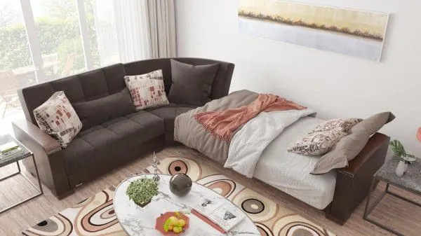 Ottomanson Armada Luxe Collection Friar Brown/Dark Brown Sectional