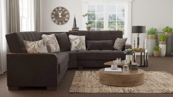 Ottomanson Armada Luxe Collection Friar Brown Sectional