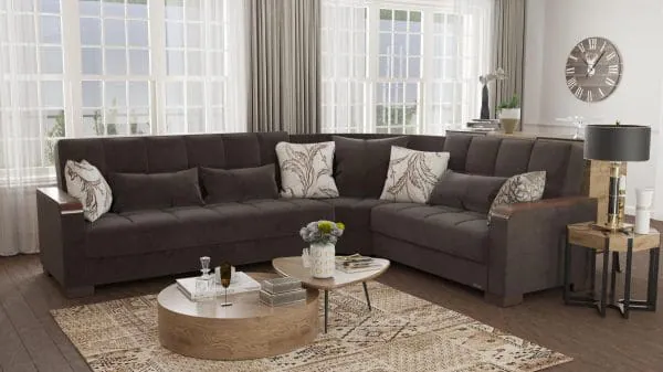 ottomanson Armada Luxe Collection Friar Brown Sectional