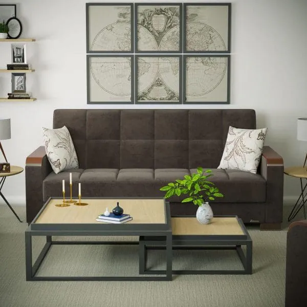 ottomanson Armada Luxe Collection Friar Brown Sofabed