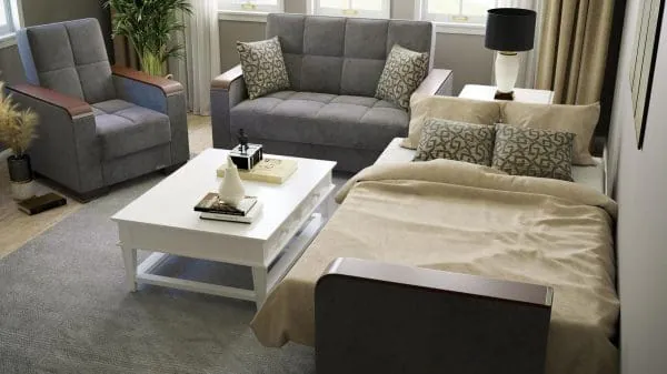 Ottomanson Armada Luxe Collection Pewter Gray Armchair