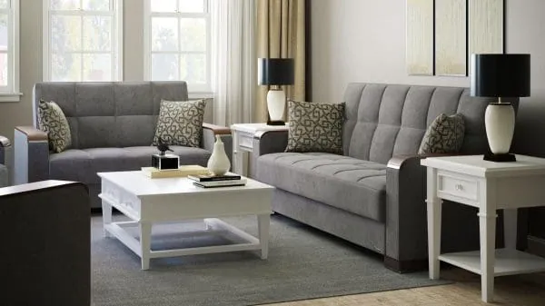 Ottomanson Armada Luxe Collection Pewter Gray Loveseat