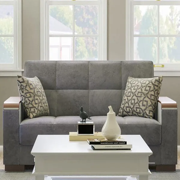 ottomanson Armada Luxe Collection Pewter Gray Loveseat
