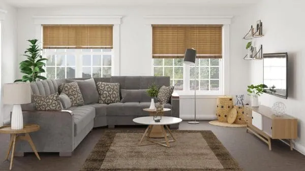 Ottomanson Armada Luxe Collection Pewter Gray Sectional