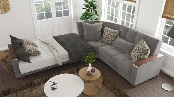 Ottomanson Armada Luxe Collection Pewter Gray Sectional