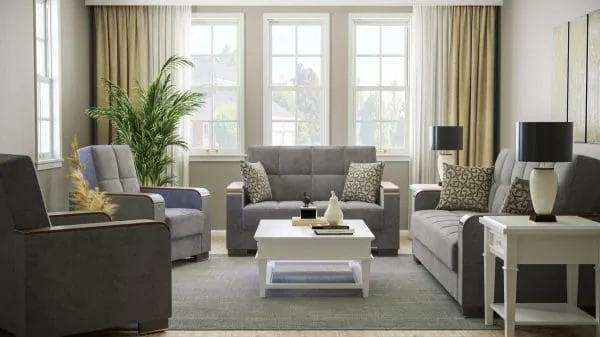 Ottomanson Armada Luxe Collection Pewter Gray Sofabed