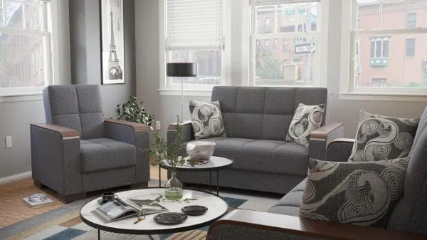 Ottomanson Armada Luxe Collection Salt And Pepper Gray Armchair