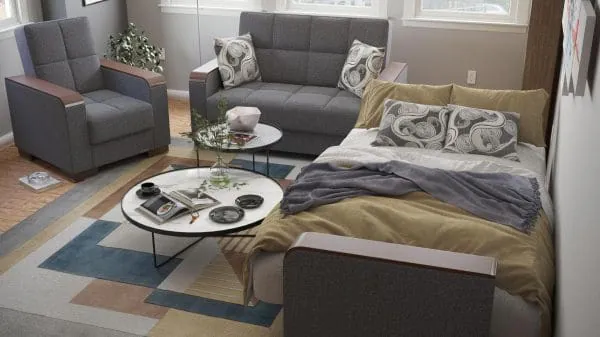 Ottomanson Armada Luxe Collection Salt And Pepper Gray Armchair