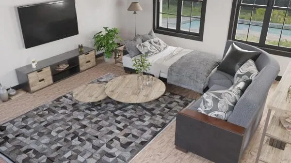 Ottomanson Armada Luxe Collection Salt And Pepper Gray/Black Sectional