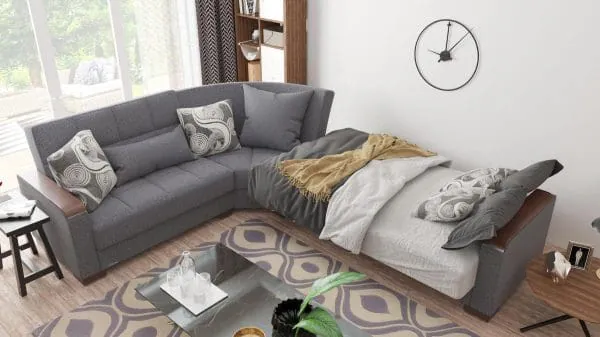 Ottomanson Armada Luxe Collection Salt And Pepper Gray Sectional