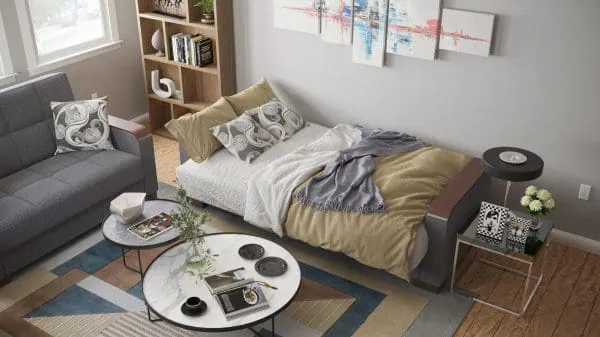 Ottomanson Armada Luxe Collection Salt And Pepper Gray Sofabed