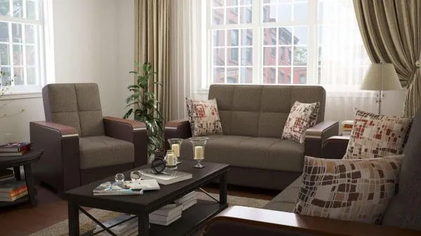 Ottomanson Armada Luxe Collection Tannin Brown/Dark Brown Armchair