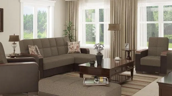 Ottomanson Armada Luxe Collection Tannin Brown/Dark Brown Chaise Lounge