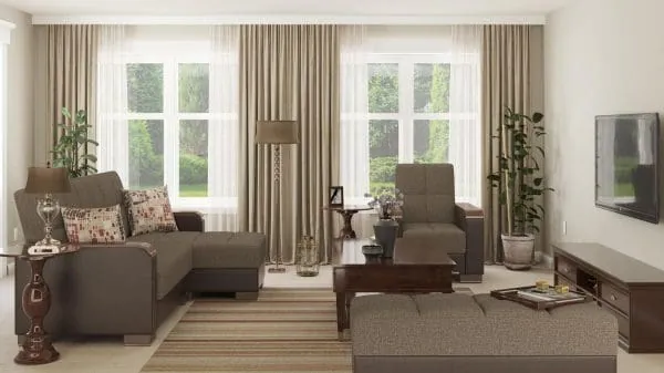 Ottomanson Armada Luxe Collection Tannin Brown/Dark Brown Chaise Lounge