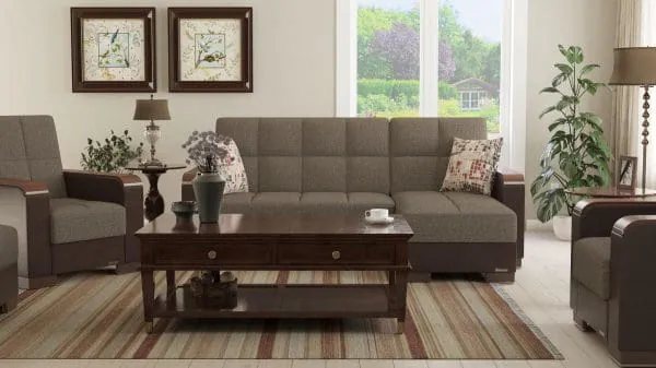 ottomanson Armada Luxe Collection Tannin Brown/Dark Brown Chaise Lounge