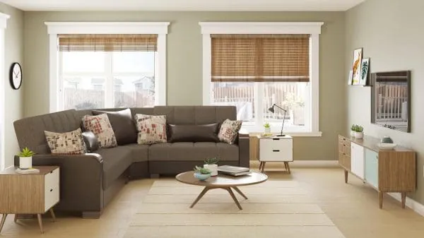 Ottomanson Armada Luxe Collection Tannin Brown/Dark Brown Sectional