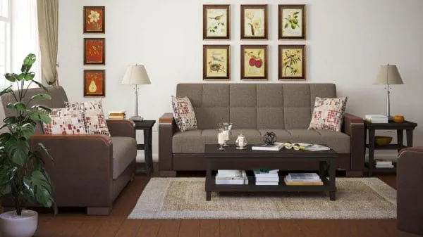 Ottomanson Armada Luxe Collection Tannin Brown/Dark Brown Sofabed