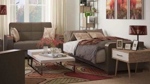 Ottomanson Armada Luxe Collection Tannin Brown Loveseat