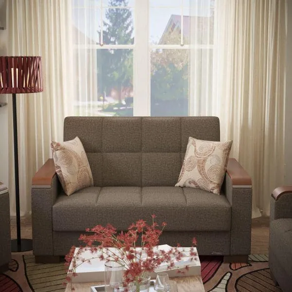 ottomanson Armada Luxe Collection Tannin Brown Loveseat