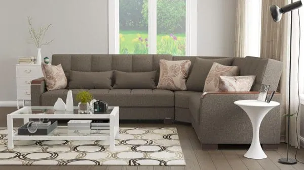 Ottomanson Armada Luxe Collection Tannin Brown Sectional