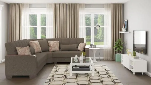 Ottomanson Armada Luxe Collection Tannin Brown Sectional