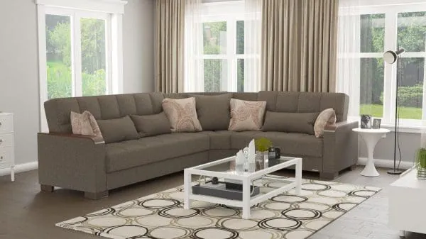 ottomanson Armada Luxe Collection Tannin Brown Sectional